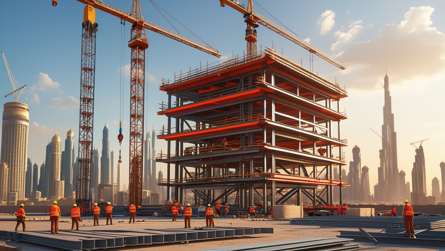 Steel erection services in Riyadh, Saudi Arabia