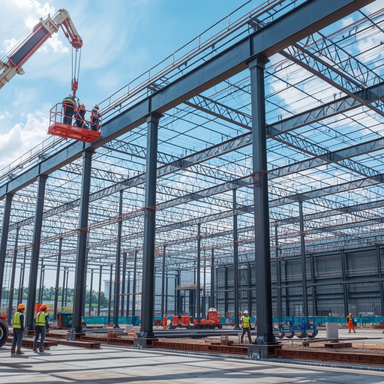 Steel erection services in Riyadh, Saudi Arabia