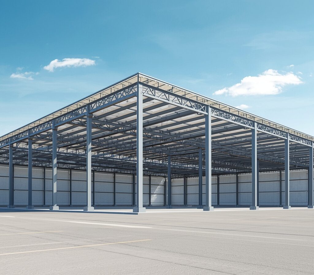 contracting company in Saudi Arabia steel structure construction with cranes